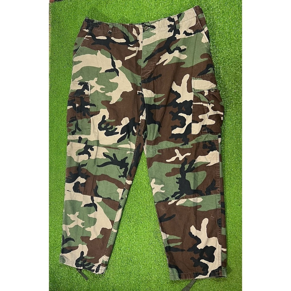 TRU-SPEC 1505 Woodland BDU Pants 2XL Reg. Ripstop Military Tactical Cargo EUC